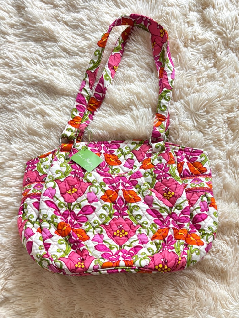 Vera Bradley Pink Floral Quilted Lilli Bell Glenna Tote NWT